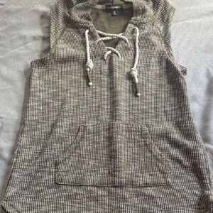 Inspired Hearts Olive Knit Sleeveless Hoodie